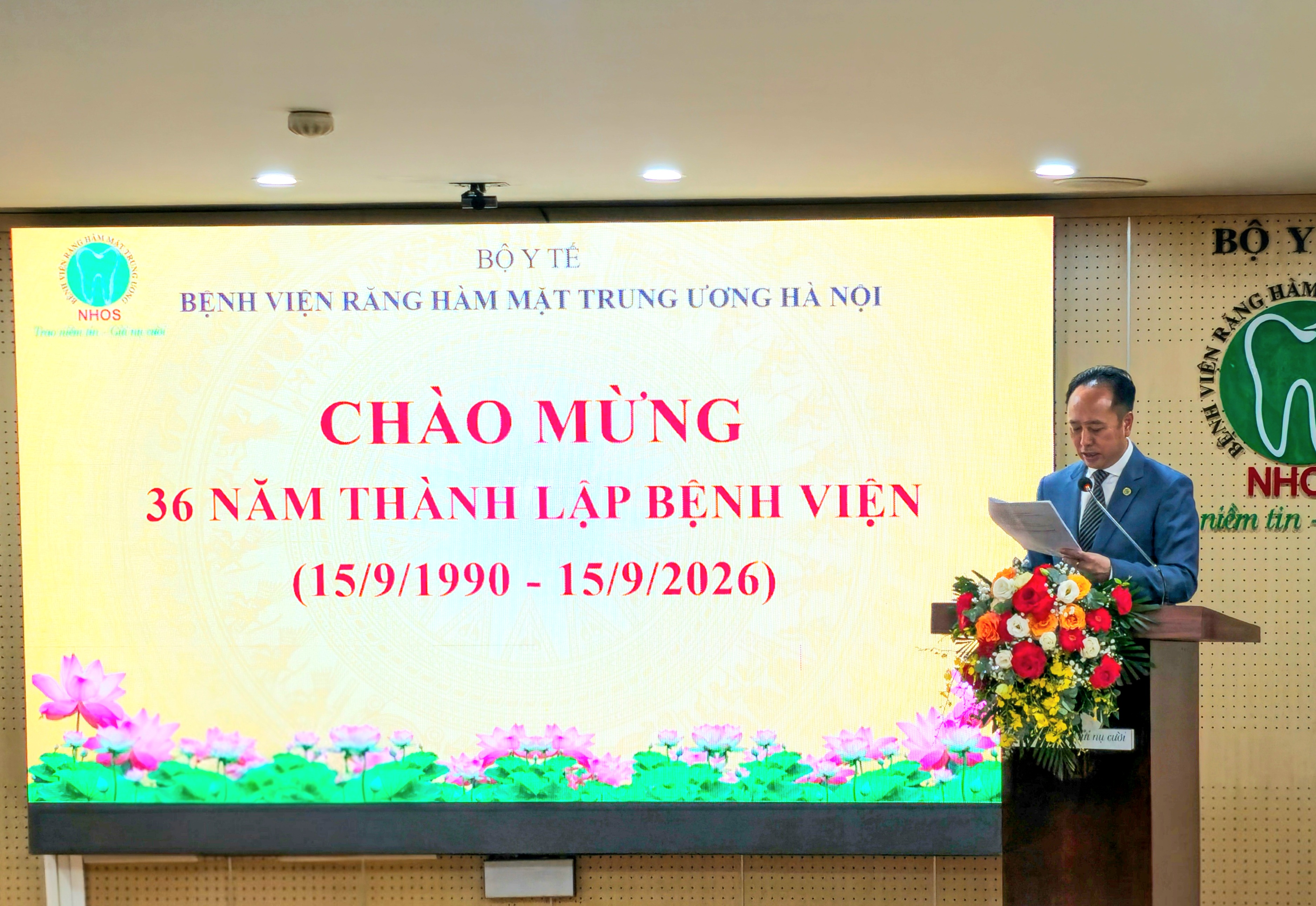 PGS.TS Trần Cao Bính, Bí thư Đảng ủy, Giám đốc Bệnh viện phát biểu